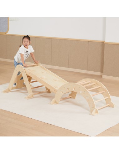 VIGA Wooden Slide and Climbing Wall for Children
