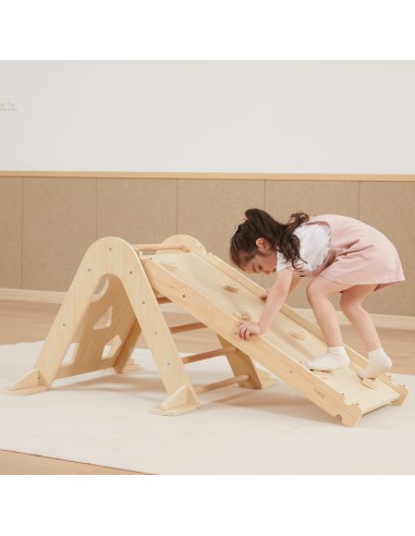 VIGA Wooden Slide and Climbing Wall for Children
