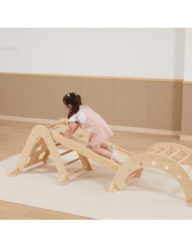 VIGA Wooden Slide and Climbing Wall for Children