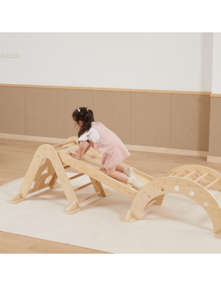 VIGA Wooden Slide and Climbing Wall for Children