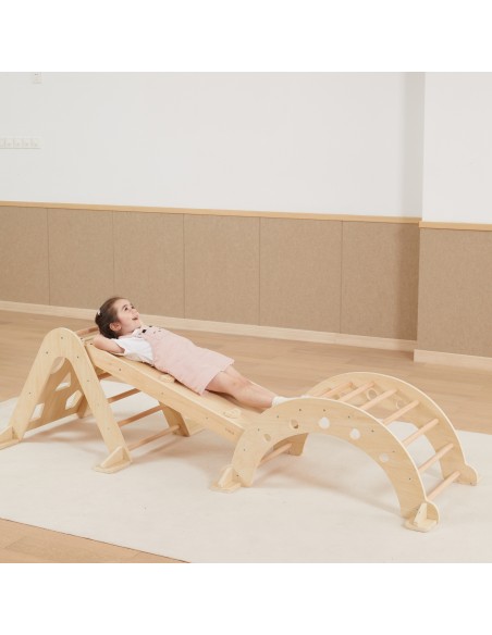 VIGA Wooden Slide and Climbing Wall for Children