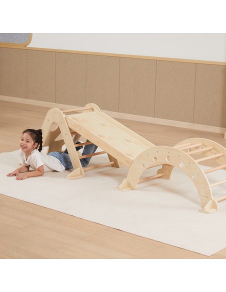 VIGA Wooden Slide and Climbing Wall for Children