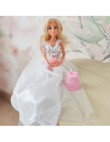 Puppe Braut Lily Woopie – 30 cm, Kleid, Schleier, Blumenstrauß, Törtchen, 3+
