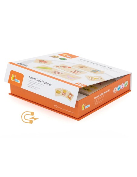 VIGA Zestaw Puzzli – Odkrywaj Naturę i Jedzenie w Zabawie