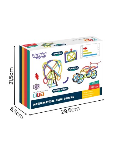 WOOPIE 3D matematinių kaladėlių rinkinys, 155 dalys