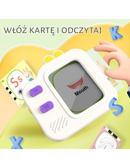 WOOPIE grafinis „Znikopis“ mokymuisi anglų kalbos kortelių skaitytuvas 120 kortelių