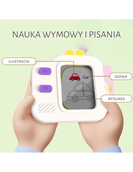 WOOPIE Grafik-Tablet LCD-Zeichenbrett Englisch lernen Kartenleser 120 Karten