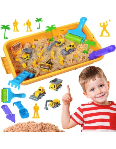 Kinetic Sand Construction Site Set Carry Case Vehicles 1kg - WOOPIE