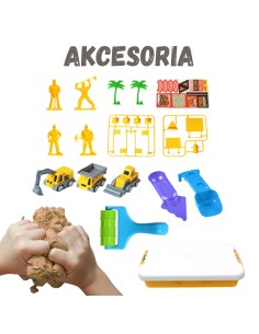 Piasek Kinetyczny Plac Budowy w Walizce Pojazdy 1kg - WOOPIE 2