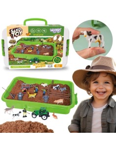 Kinetic Sand Farm in a Suitcase Tractor Animals 1500g - WOOPIE