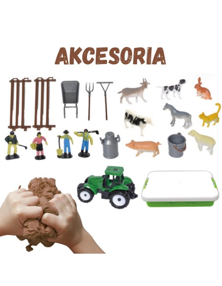 Kinetic Sand Bauernhof im Koffer Traktor Tiere 1500 g – WOOPIE