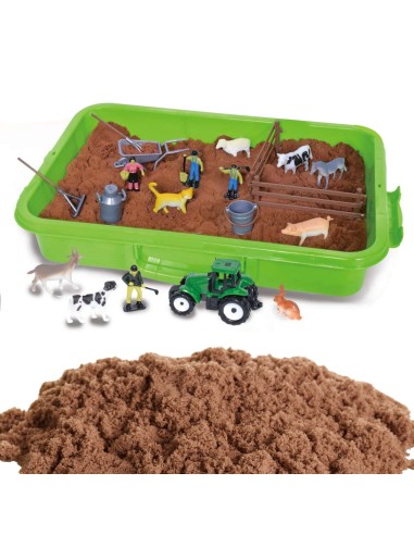 Kinetic Sand Farmer Set Sensory Box Tractor Animals 1500g- WOOPIE