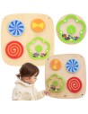 Wandpanel mit drehbaren Scheiben und Illusionen für Kinder – Viga