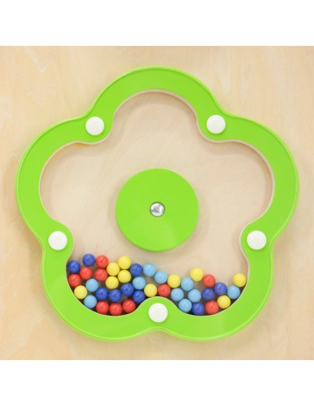 Wall panel with rotating discs and illusions for children – Viga