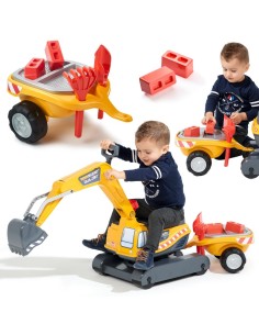 Falk Koparka Super Builder z Przyczepą - Zestaw do Piasku 3-7 Lat Meta