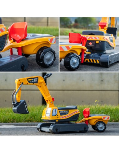 Falk Koparka Super Builder z Przyczepą - Zestaw do Piasku 3-7 Lat Meta