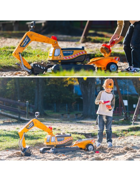 Falk Super Builder Excavator with Trailer - Sand Set 3-7 Years Meta