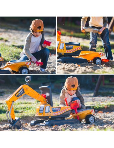Falk Koparka Super Builder z Przyczepą - Zestaw do Piasku 3-7 Lat Meta