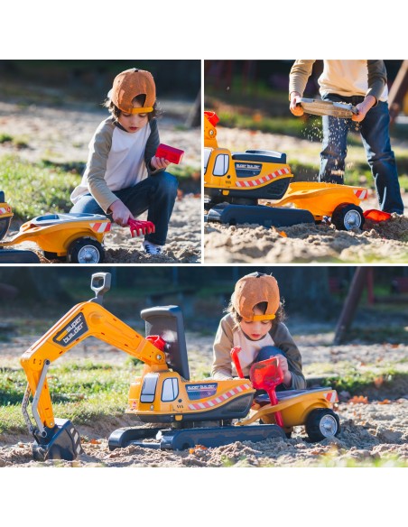 Falk Super Builder Excavator with Trailer - Sand Set 3-7 Years Meta