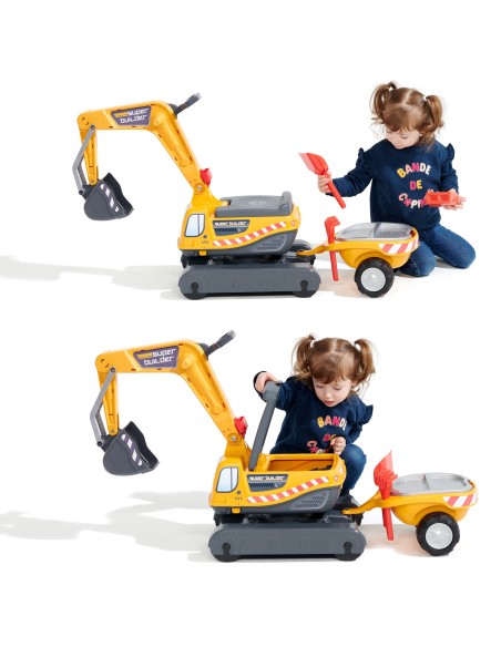 Falk Super Builder Excavator with Trailer - Sand Set 3-7 Years Meta