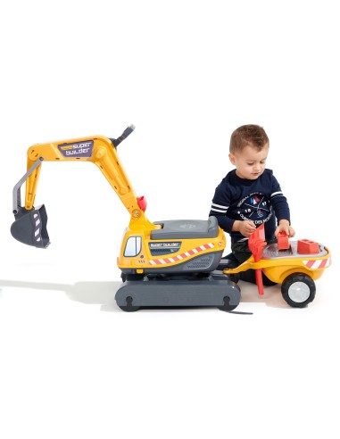 Falk Koparka Super Builder z Przyczepą - Zestaw do Piasku 3-7 Lat Meta