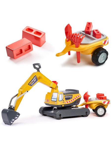 Falk Super Builder Excavator with Trailer - Sand Set 3-7 Years Meta