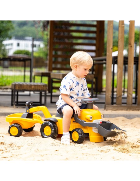 Jeździk Traktor Komatsu z Koparką i Przyczepą Eko Recykling