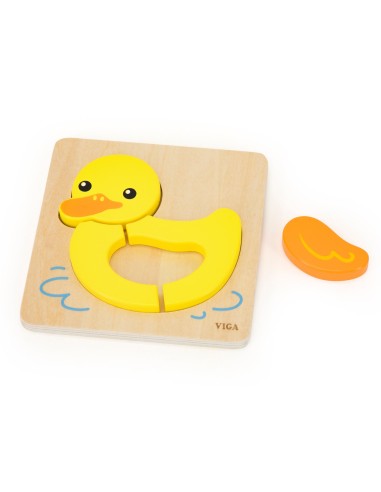 Wooden Puzzle Viga Duck - Educational Puzzle for Toddlers 18M+