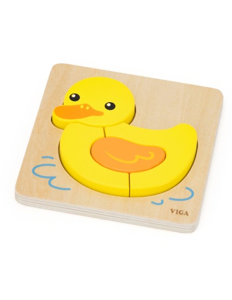 Wooden Puzzle Viga Duck - Educational Puzzle for Toddlers 18M+