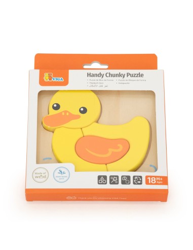 Wooden Puzzle Viga Duck - Educational Puzzle for Toddlers 18M+