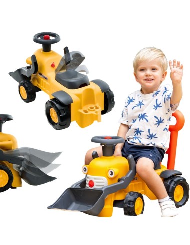 Jeździk Traktor Komatsu Falk - Pchacz z Łyżką i Klaksonem