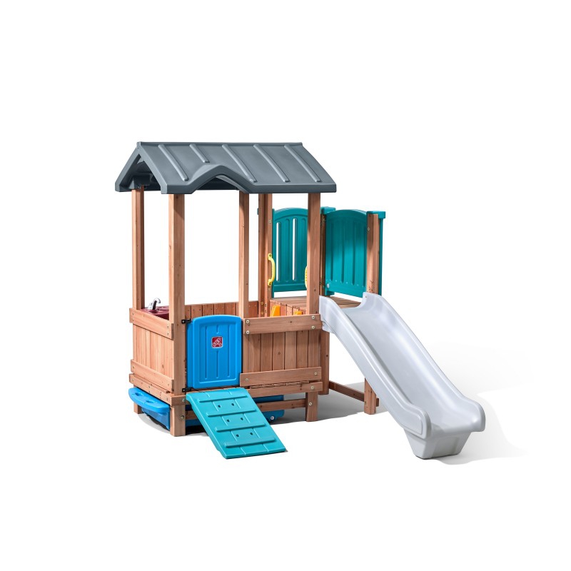 Adventure drewniany plac zabaw domek zjeżdżalnia
