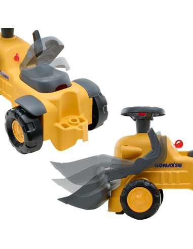 Jeździk Traktor Komatsu Falk - Pchacz z Łyżką i Klaksonem