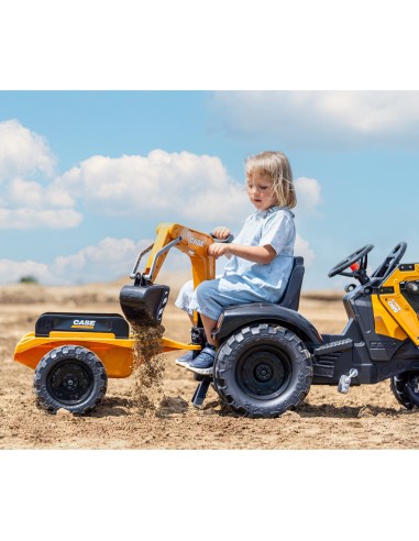Falk Case CE Pedal-Traktor mit Bagger und Anhänger – Eko-Spielzeug