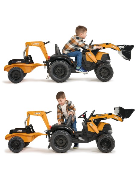 Falk Case CE Pedal Tractor with Excavator and Trailer - Eco Toy