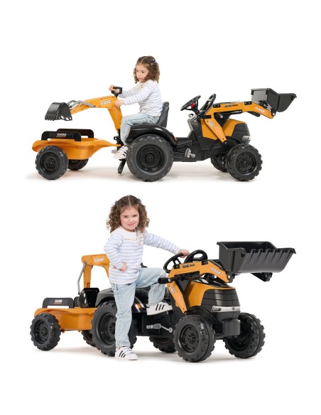 Falk Case CE Pedal Tractor with Excavator and Trailer - Eco Toy