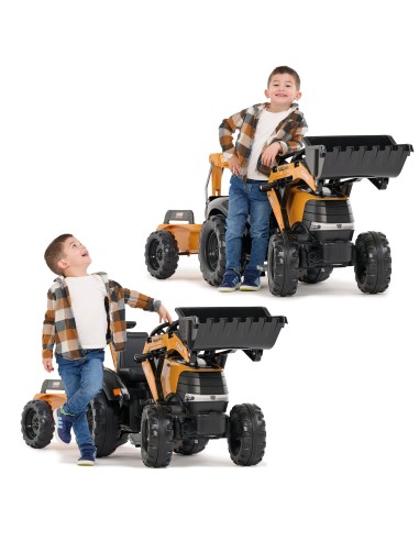 Falk Case CE Pedal Tractor with Excavator and Trailer - Eco Toy