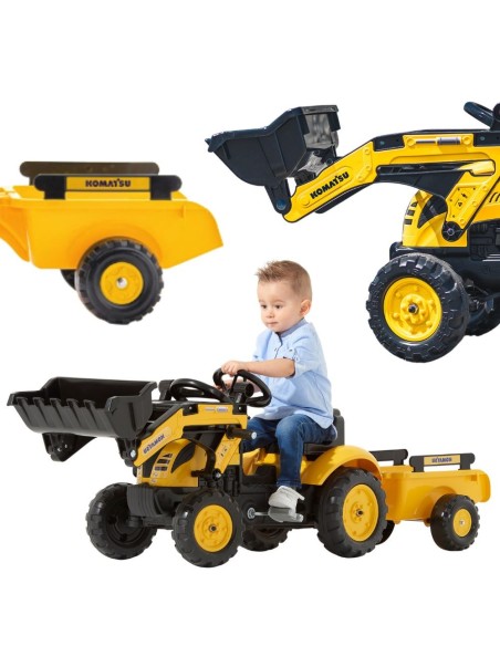 Komatsu Falk Pedal Tractor with Excavator and Trailer 2076M