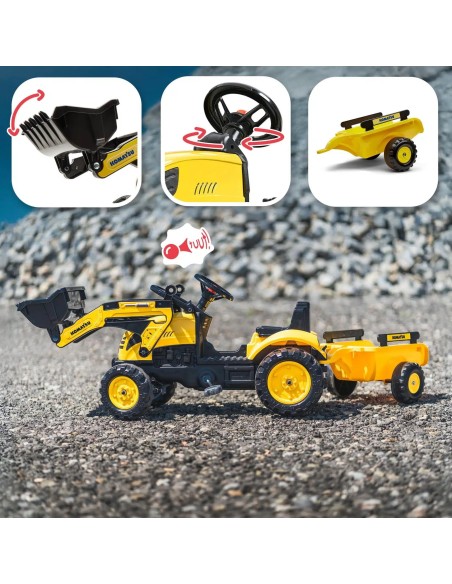Komatsu Falk Pedal Tractor with Excavator and Trailer 2076M