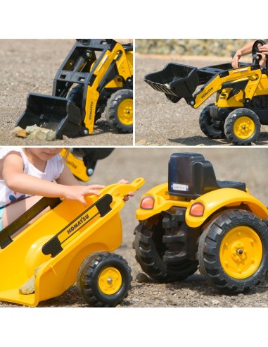 Komatsu Falk Pedal Tractor with Excavator and Trailer 2076M