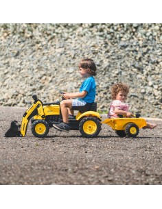 Komatsu FALK traktorius su pedalais ir ekskavatoriumi bei priekaba 2076M 2