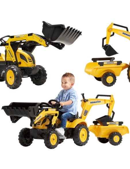 FALK Komatsu Pedal Tractor with Excavator and Trailer 2-5 years