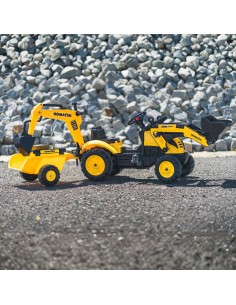FALK Trettraktor Komatsu mit Bagger und Anhänger – 2–5 Jahre 2