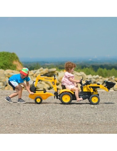 FALK Komatsu Pedal Tractor with Excavator and Trailer 2-5 years