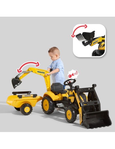 Traktor na Pedały FALK Komatsu z Koparką i Przyczepą 2-5 lat