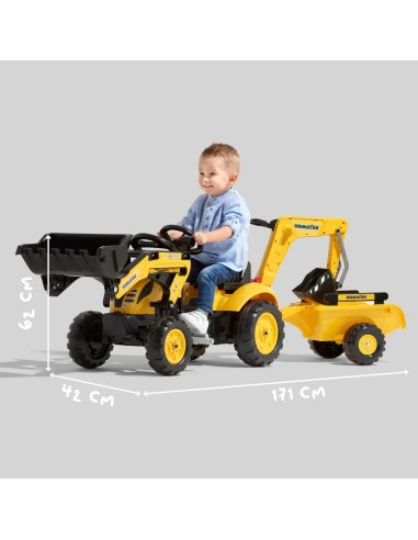 Traktor na Pedały FALK Komatsu z Koparką i Przyczepą 2-5 lat