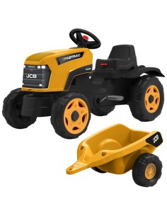 Pedalinis traktorius FALK JCB Fastrac su priekaba ir atsidarančiu variklio dangčiu