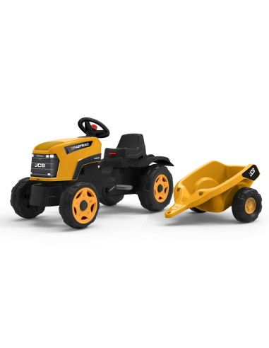Traktor na Pedały Falk JCB Fastrac z Przyczepą i Otwieraną Maską