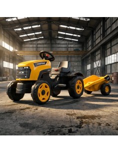 Falk JCB Fastrac Pedal Tractor with Trailer and Opening Bonnet 2