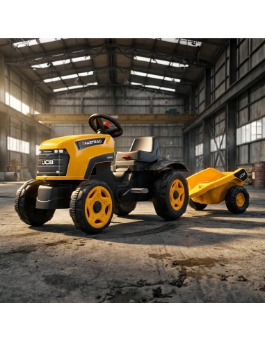 Traktor na Pedały Falk JCB Fastrac z Przyczepą i Otwieraną Maską